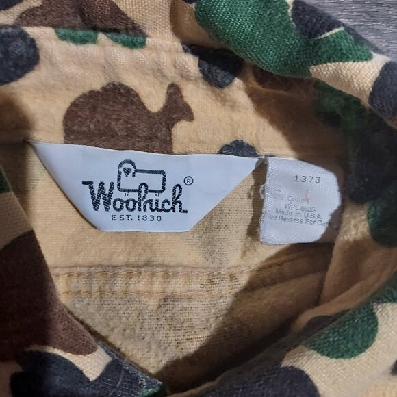 Woolrich Shirt Mens Large Duck Camo Hunting Frog Skin 80s USA Vintage100% Cotton - Picture 3 of 14